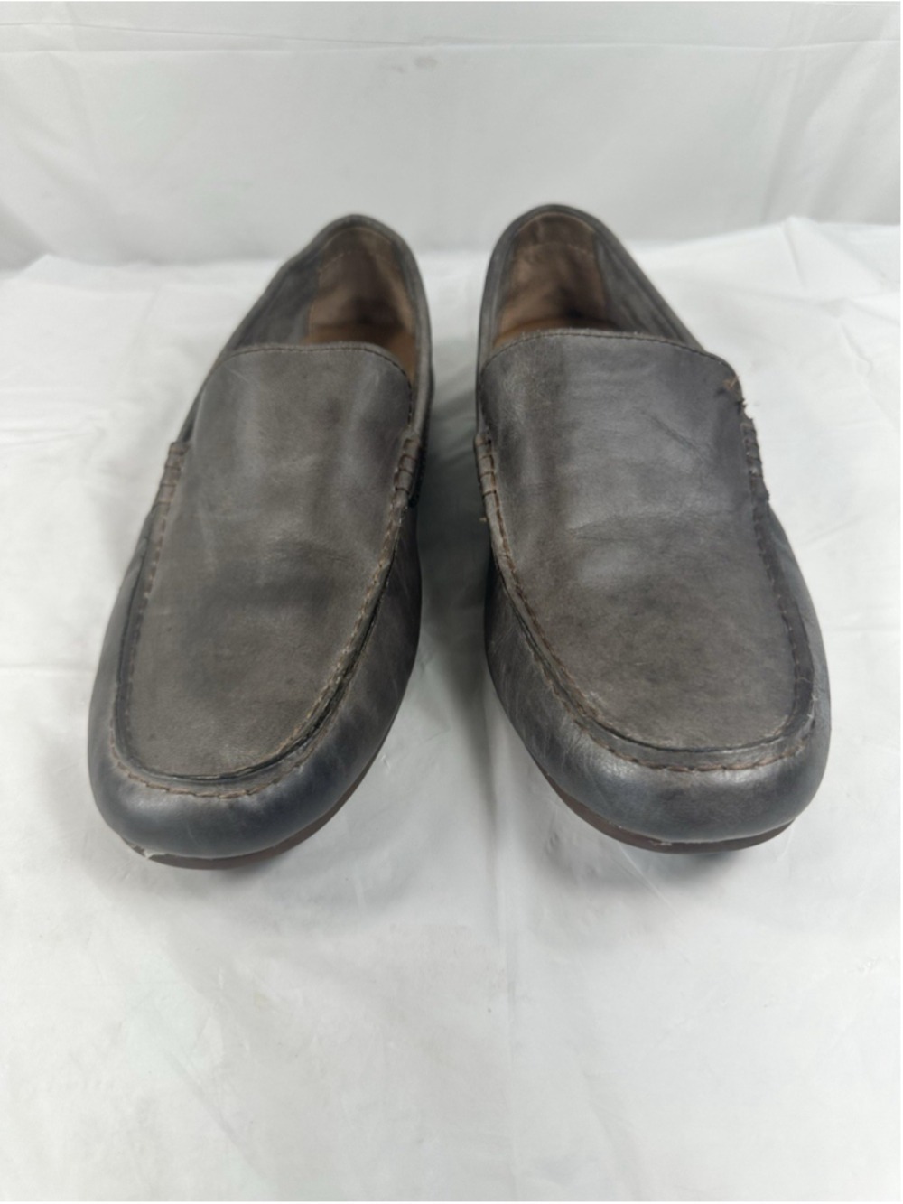 Born Allan Loafers Shoes Mens Size 10 M grey Leather Slip On Moc Toe Comfort
